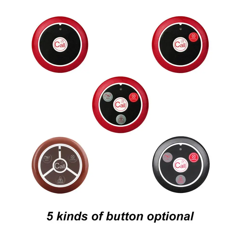 Retekess Pager ไร้สายโทร Voice Reporting Receiver Host + กันน้ำ + 10Pcs T117ปุ่ม Cafe ร้านอาหาร