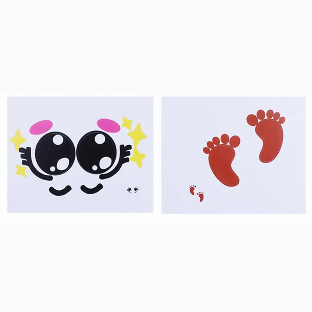 2Pcs Cute Cartoon Belly Sticker Temporary Tattoos Expression Pregnant Photo Prop Fashion Body Art Belly Stickers