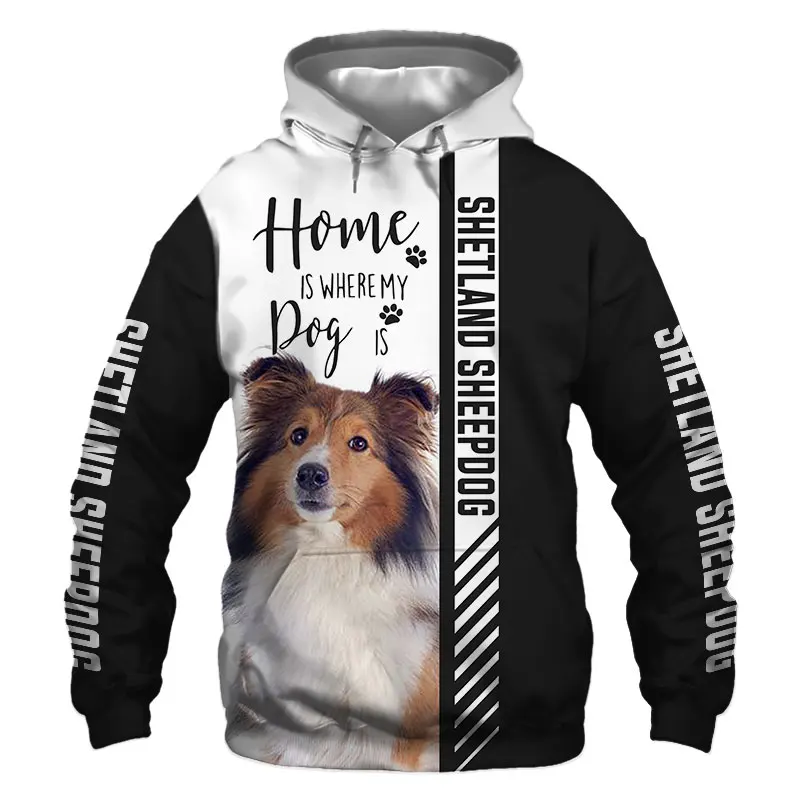 Shetland Sheepdog Dog 3D Printed Jacket Men/Women Harajuku Hoodie Unisex Casual Streetwear Sweatshirt Pullover Sudaderas D8055