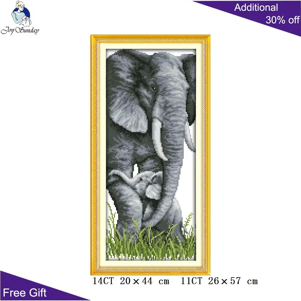 Joy Sunday-Elephant Home Decor, Elephant King, madre e figlio, A Happy Family kit punto croce, D540, D548(1), D549(2), D713