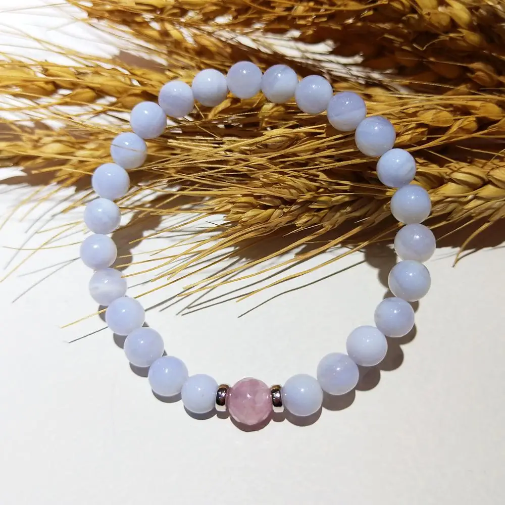 

Браслет LiiJi из растягиватого синего кружева с агатом кунцита из стерлингового серебра 925 пробы. Подходит для любви помогает спокойным потрепанными нервами и тревоги.