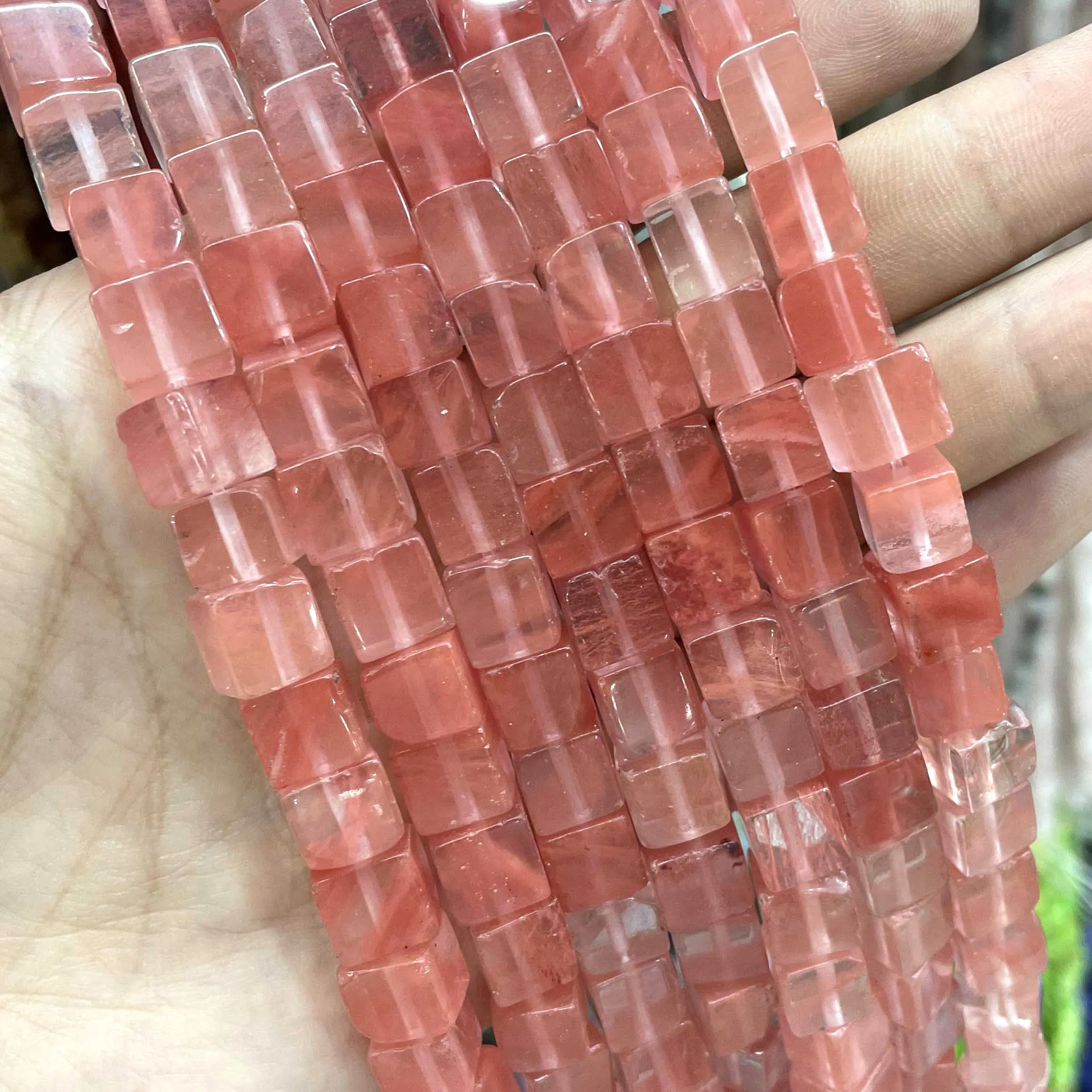 8*8mm Natural Square Agates Tiger Eye Turquoises Amazonite Crystal Jades Stone Beads For Jewelry Making DIY Bracelet Necklace