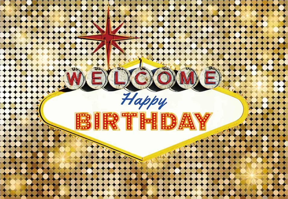 Casino Happy Birthday Backdrop Fabulous Poker Luxury Prom Bday Party Favors Banner Decoration Vintage Photography Background