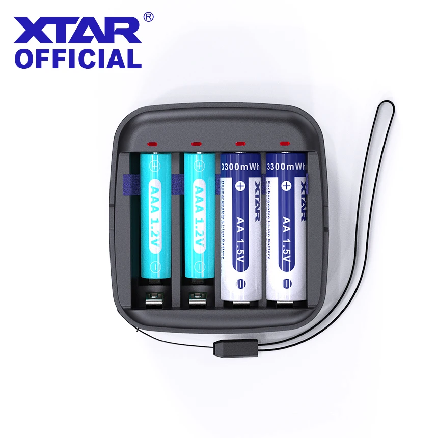 XTAR AAA AA Charger For Li-ion 1.2V NI-MH Rechargeable Batteries Type-C Input USB Output Powerbank 1.5V Battery Charger BC4