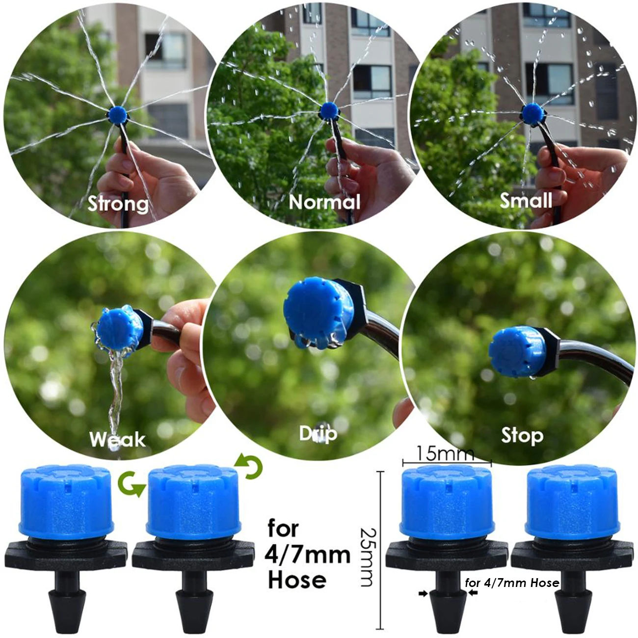 KESLA 30-800PCS 1/4\'\' Adjustable Micro Drip Irrigation System Watering Sprinklers Anti-clogging Emitter Dripper Garden Supplies