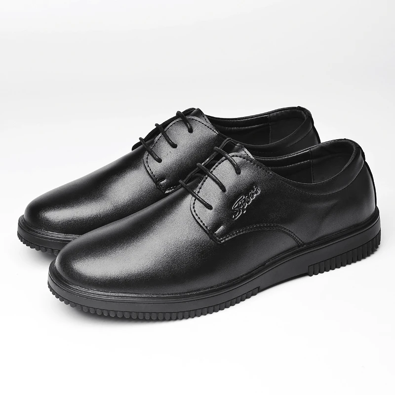 plus size men's leisure kitchen worker dress shoe natural leather work shoes non-slip chef loafers black cook sneakers footwear