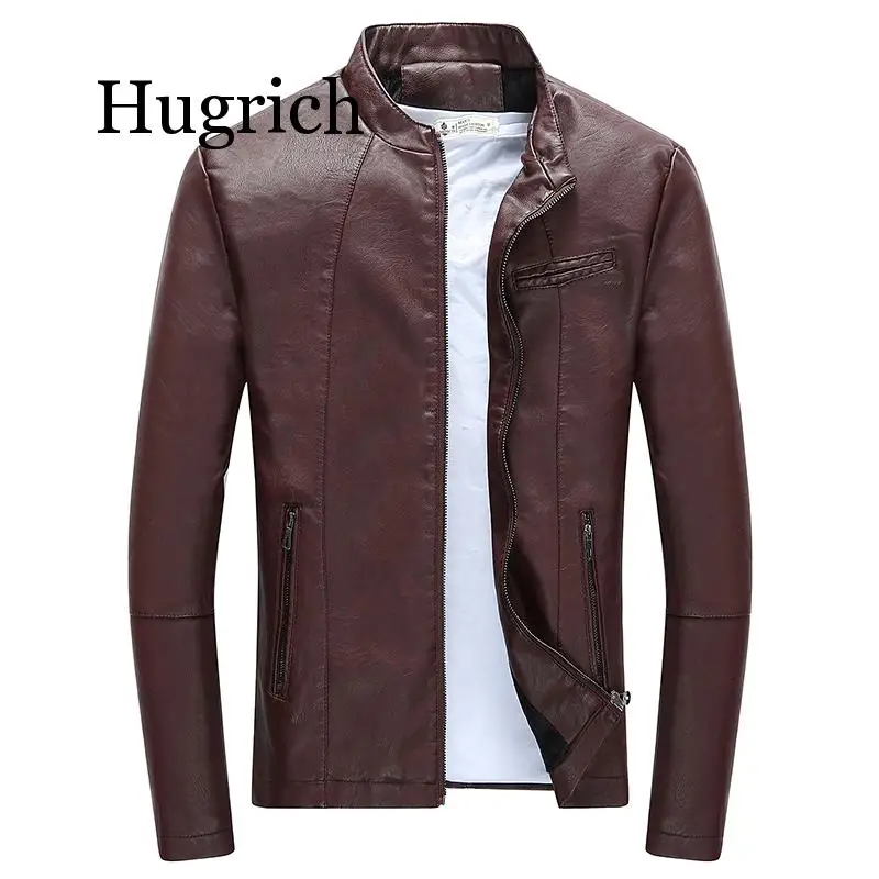 2020 Autumn Winter Mens Zipper PU Leather Jacket Casual Motorcycle Leather Jacket Men Leisure Clothing Slim Leather Jacket