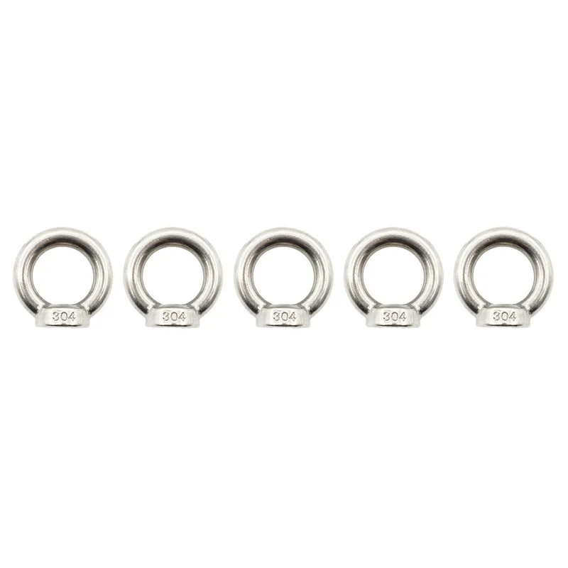 

M10 Eye Nut,304 Stainless Steel Lifting Eye Nut,5PCS Heavy Duty Marine Grade,Hardware Ring Shaped Eye Bolt,Threaded Nut Fastener