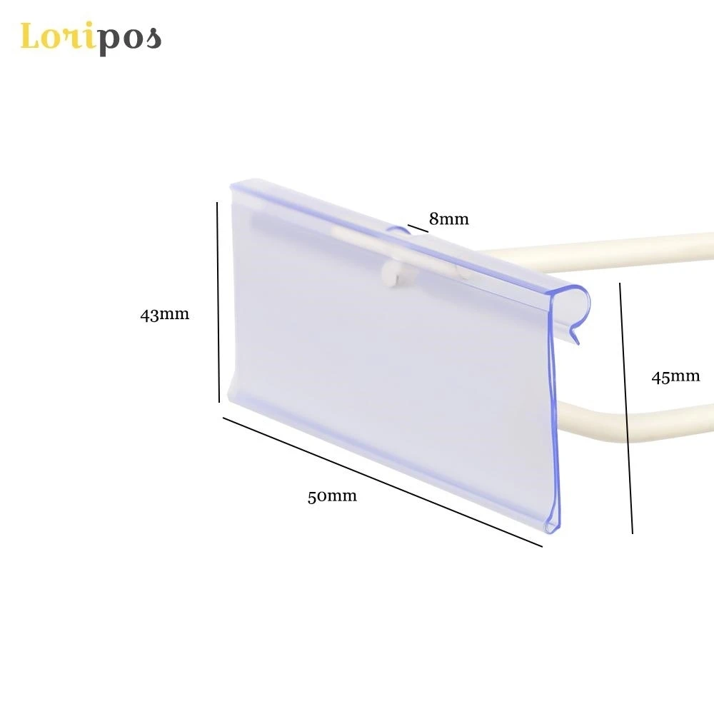 

5x4.5cm Clear Pvc Plastic Price Tag Sign Label Display Holder Thickening For Supermarket Or Store Shelf Hook Rack 100pcs/lot