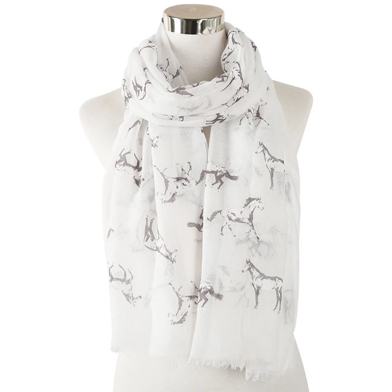 HUOBAO New Horse Print Scarf Fashion Runnning Horse Scarves For Women Ladies Bufanda Mujer Scarf Shawl Wraps