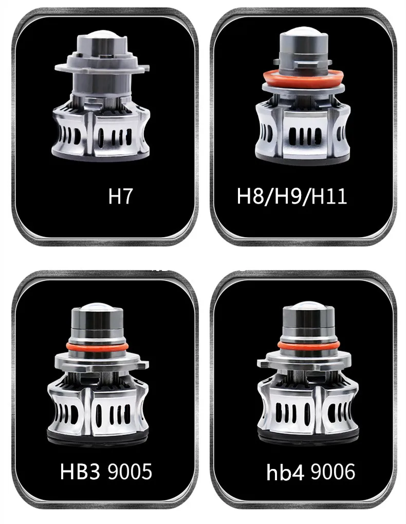 J3 H11 Car Tuning LED Lenticular Fog Light Projector Lens H7 H11 9005 9006 9012 Hir2 H7 LED Spotlight Car Headlights fog lamps