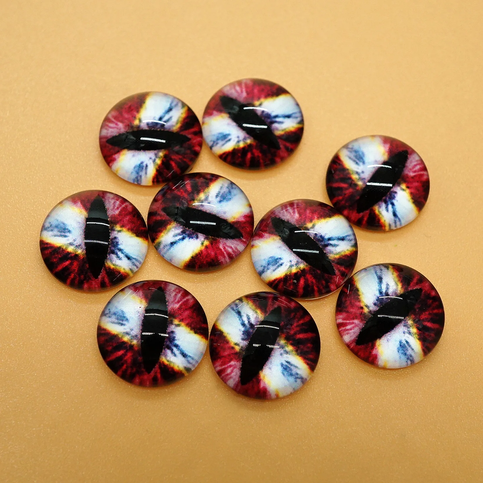 8MM10MM12MM mix Round pupil Dragon Eyes photo Cabochons for making bracelet necklace pins brooch craft supplies
