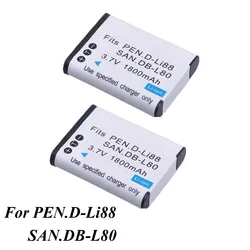 DB-L80 D-LI88 DB-L80A D LI88 Camera Battery for Sanyo VPC-CG10 CG20 VPC-CG88 CG100 DB-L80AU for Pentax Optio P70 H90 W90