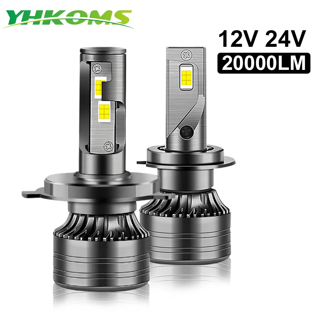 YHKOMS Canbus H4 H7 LED 12V 24V H1 H8 H9 H11 9005 9006 9012 Car Headlight 80W 20000LM Fog Light For Truck Auto Fog Head Lamp