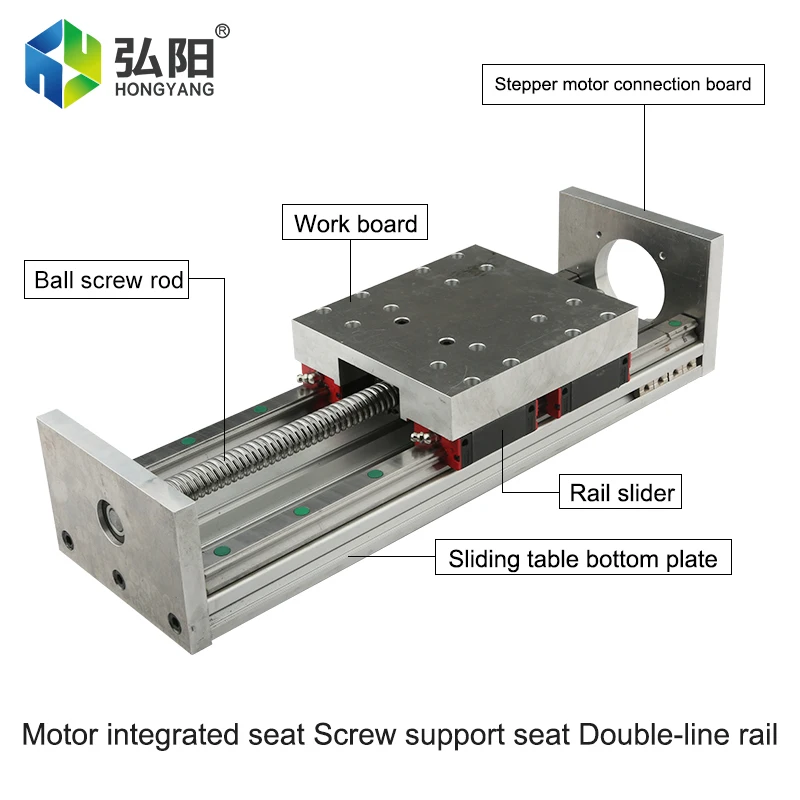 XG20 Sliding Table Guide Rail Linear Platform Transportation Guide 300-1150mm Stroke 1605 Ball Screw Motor Control Movement