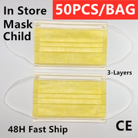 KANGMAKE Yellow Kids Disposable Face Mask Mаски Mascarillas Niños Mascarilla Infantil Masque Enfant For The Child Niño Facemask