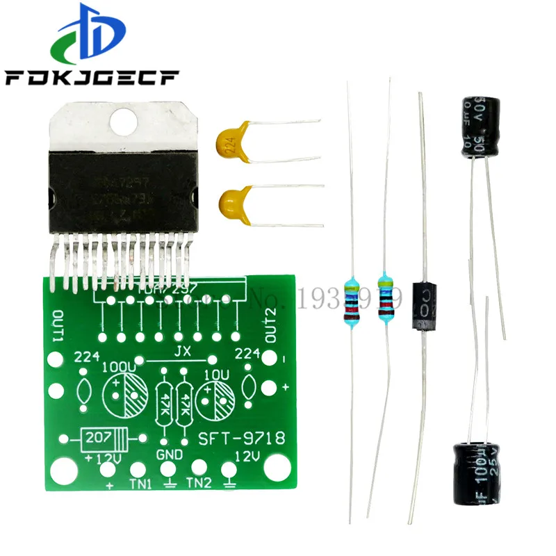 TDA7297 amplifier board spare parts dc 12v grade 2.0 dual audio encoding 15w electronic diy kit