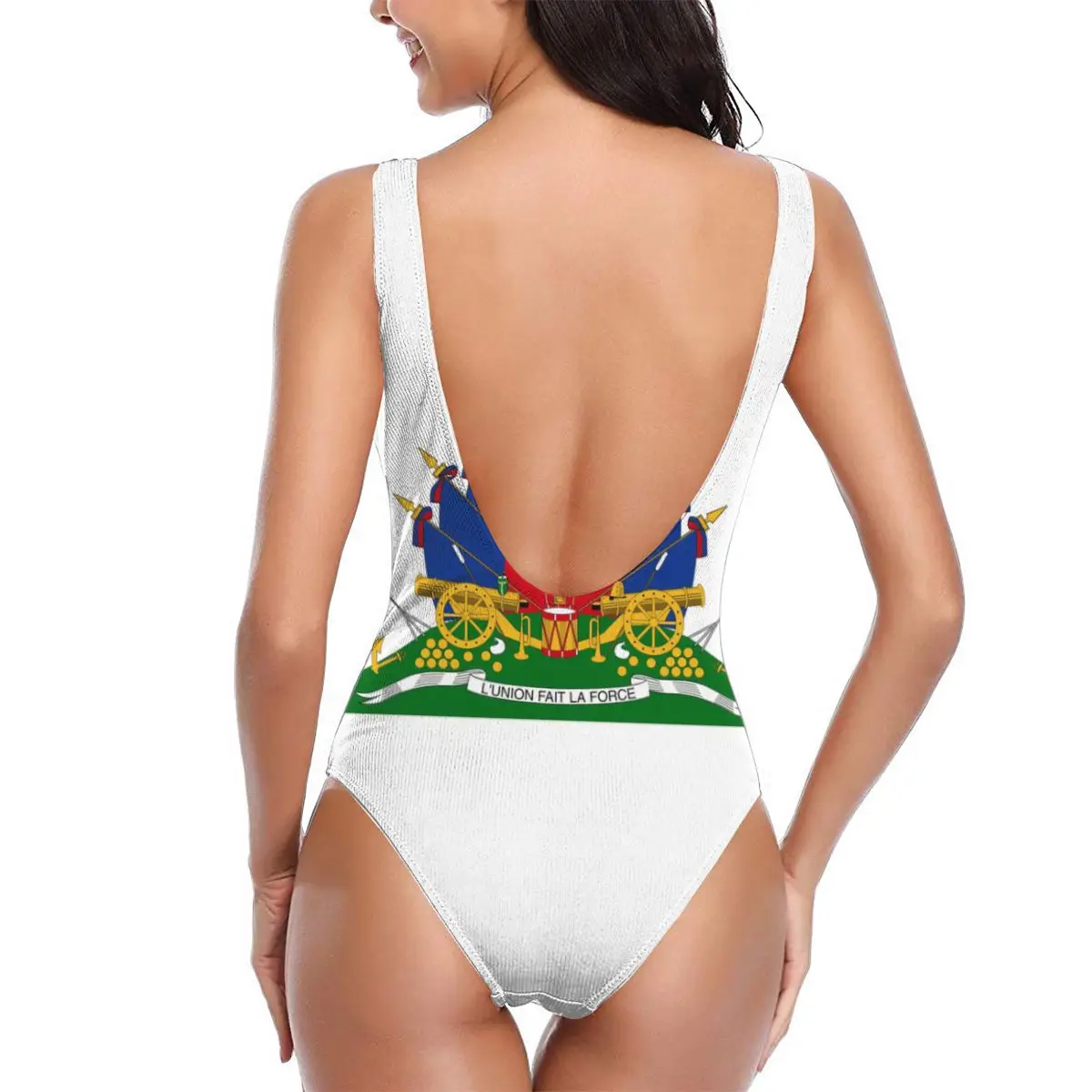 Haiti Coat Of Arms sexy Bikinis Women Swimsuit Low Waist quick drying Women summer vacation bathing suit SwimSuit M1