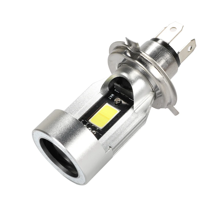 

2020 H4 Led Motorcycle Headlight Scooter Bulb COB 6000k Light Moto ATV Motorbike Accessories Fog Lamp with Angel Eyes Red Blue