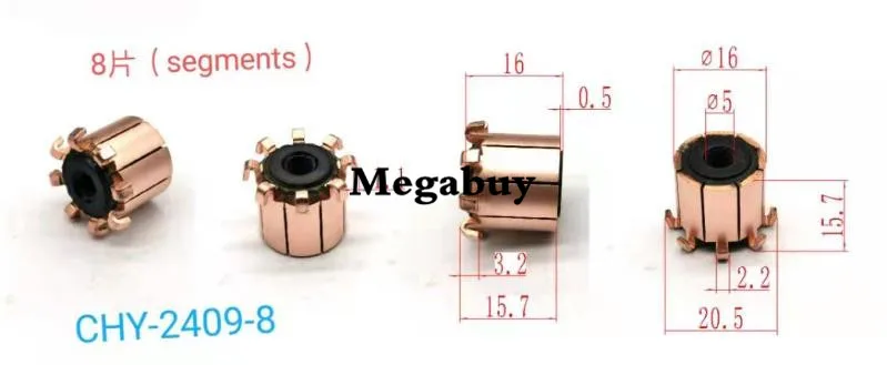 

5x16x16mm 8p Copper Bars Alternator Electric Motor Commutator Copper Commutator Armature Commutator