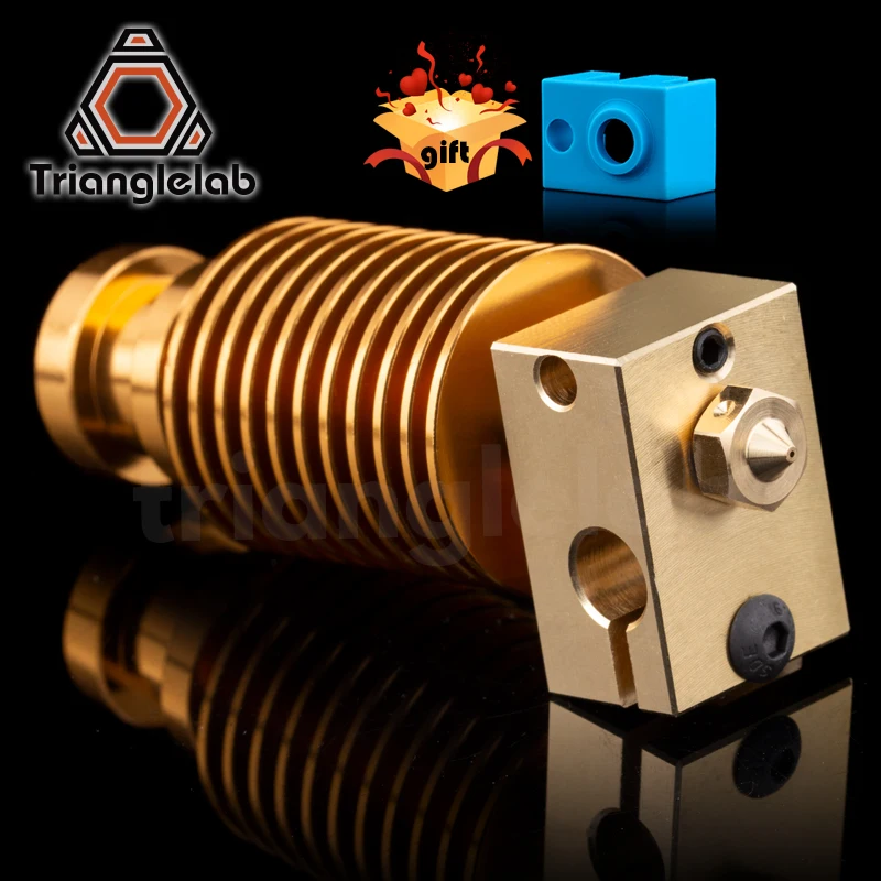 

C HQ Gold Heatsink V6 Brass Heater Block Hotend J-head Heater Block Heat Break Nozzle For HOTEND For Extruder