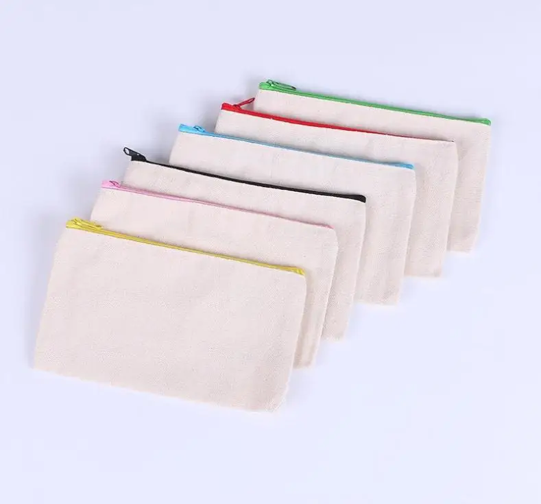 Sublimation Blank Cosmetic Bags Pencil Cases Canvas Women Makeup Bag Fashion Storage Pouchs Bags ni470