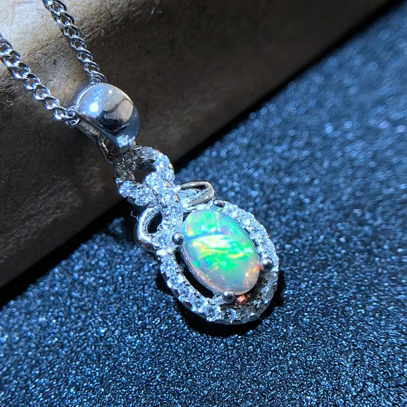 fireworks shining Opal Pendant for Necklace of women jewelry 925 Silver,Certified  natural gem birthday christs gift style