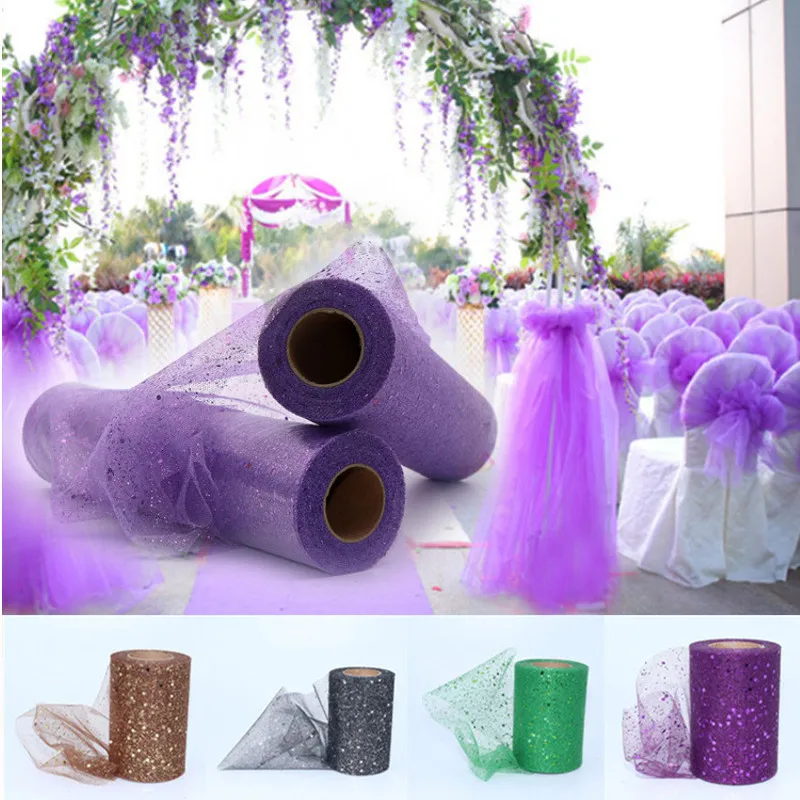 Pailletten Mesh Tüll Roll Stoff Band 5cm 10 cm15cm 30cm 25Yards Organza Hochzeits feier Dekor Geburtstag Baby party DIY