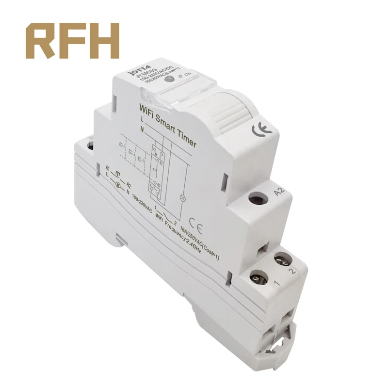 Home Smart 18mm 1P kontrola aplikacji pilot WiFi przerywacz przełącznik czasowy klatka schodowa Din Rail uniwersalne wejście 110V 220V AC