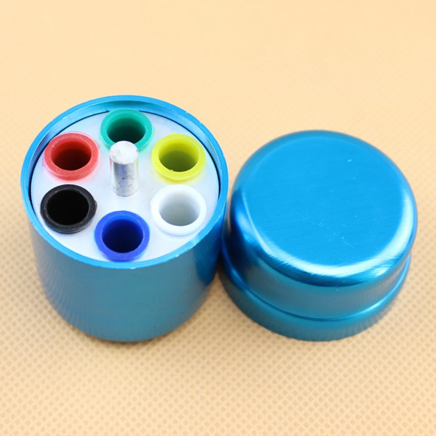 ทันตกรรมไฟล์ Burs ผู้ถือกล่องเก็บกล่องฆ่าเชื้อโรคกล่องรอบ6หลุม Diamond Bur คอนเทนเนอร์,4สี