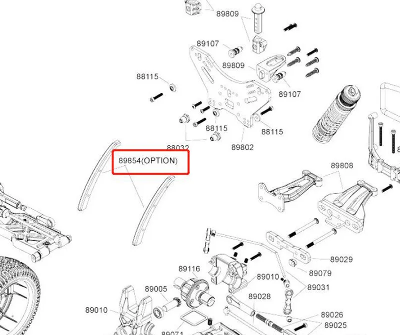 Original OFNA/HOBAO RACING 89854 Cnc Alum Rear Brace FOR HYPER 1/8 8SC ELECTRIC SHORT COURSE