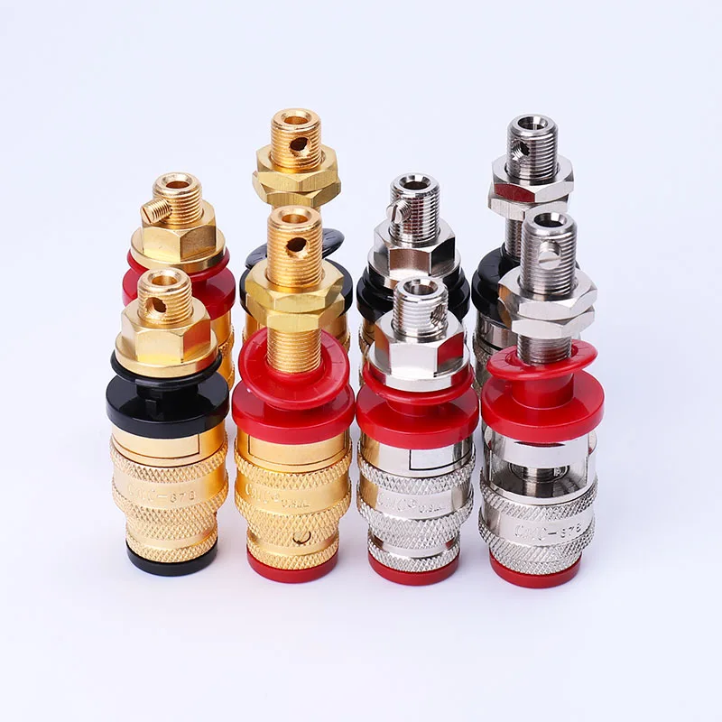 Hi-End CMC Binding Post Brass Gold/Rhodium Plated Hifi Audio AMP Speaker Y Spade Banana Adapter Connector