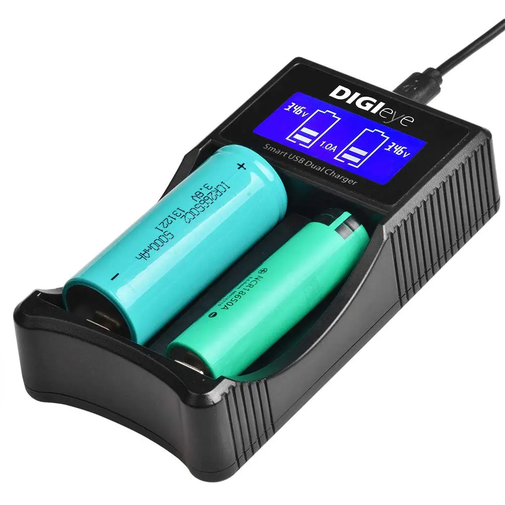 Универсальное USB-зарядное устройство с ЖК-дисплеем для литий-ионных аккумуляторов 18650 22650 26650 18490 16340 (RCR123) 10440 14500/Ni-MH аккумуляторов AA AAA