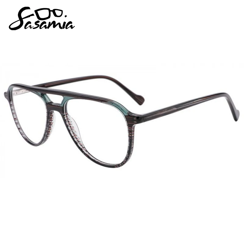 SASAMIA Luxury Woman Glasses Frame Wood Grain with Tortoiseshell Female Eyeglasses Frame Women Spectacle Frame Myopia Eyewear