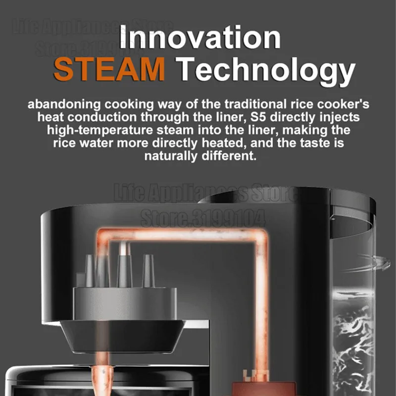 Joyoung 220V البخار وعاء F-S5 متعددة الوظائف جهاز طهي الأرز App التحكم 3L لا طلاء حاوية من الفولاذ المقاوِم للصدأ 24H التعيين