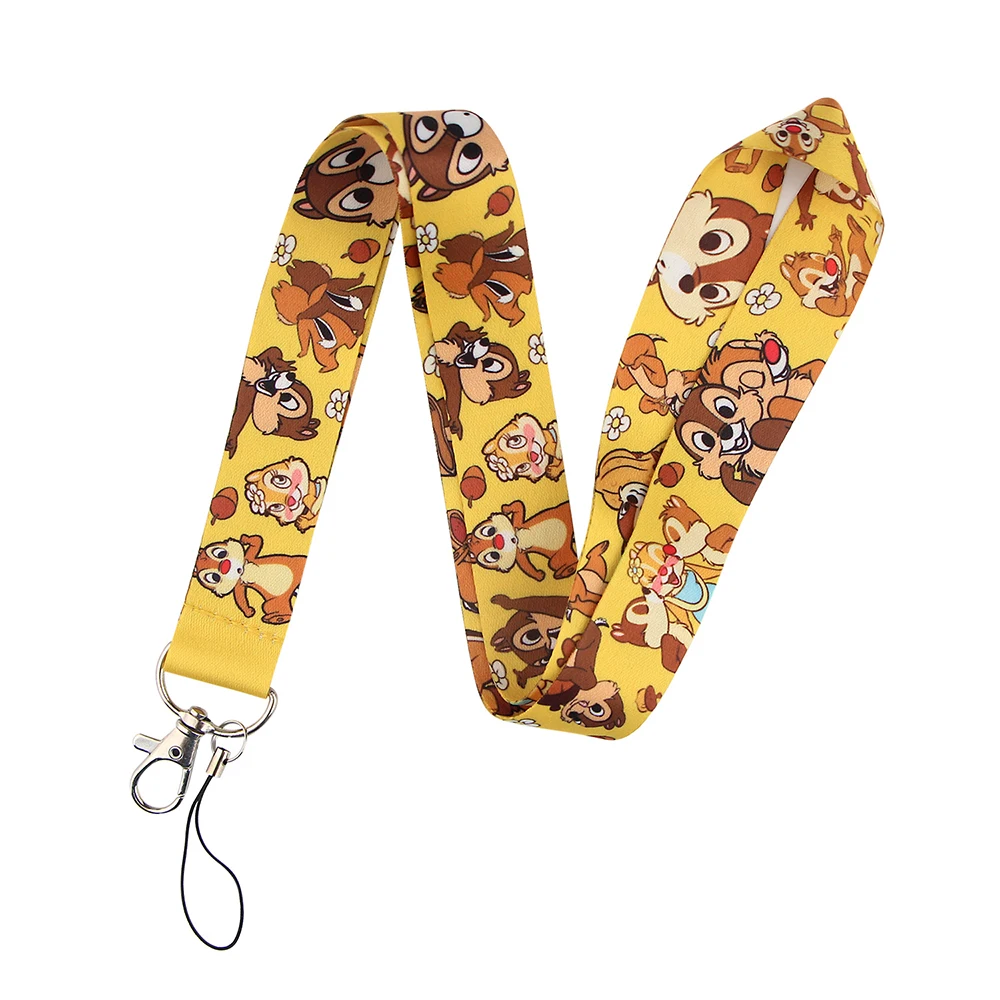 YQ197 Chip Dale Squirrels Lanyard Keychain Neck Strap Phone Rope Key Cord for Pendants Key ID Badge Holder Lariat for Kids Gift