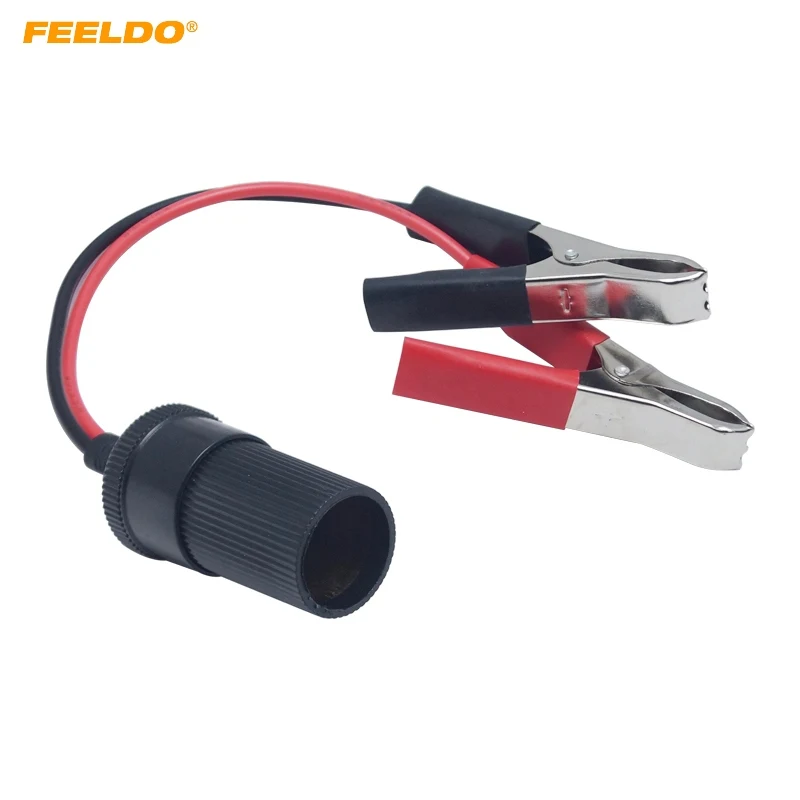 

FEELDO 10Pcs 12V Car Motorbike Tractor Boat Battery Terminal Clip-on Cigarette Lighter Power Socket Plug Cable Adaptor