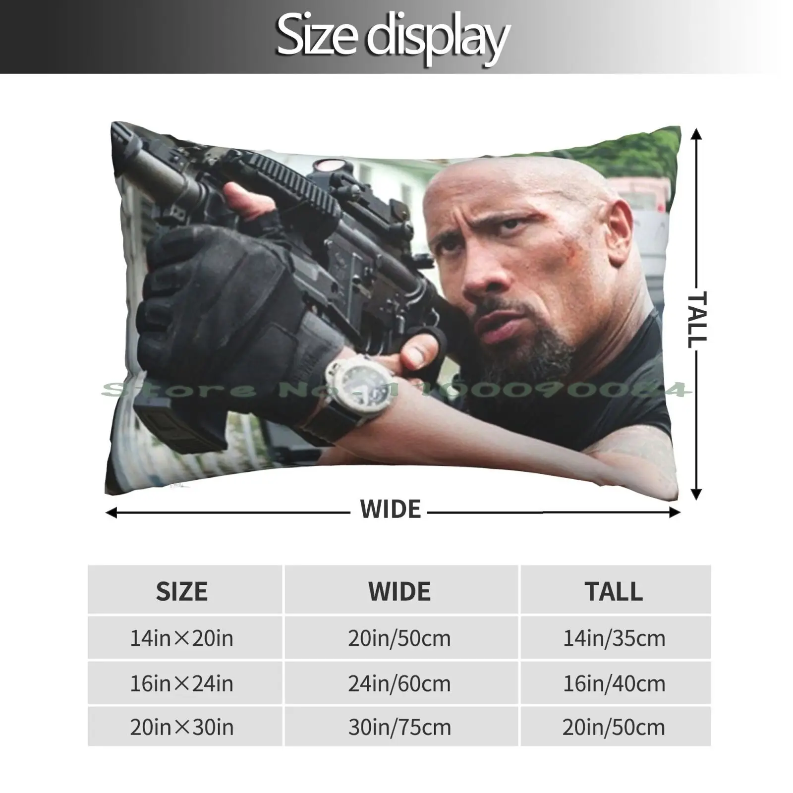 Dwayne Johnson Pillow Case 20x30 50*75 Sofa Bedroom Cat Cute Kawaii Japanese Costume Crossover Korilakkuma Bear Long Rectangle