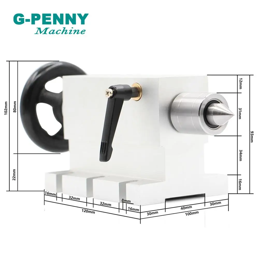 3 Jaw 80mm chunk 4th Axis A axis Ratory Axis with nema23 motor  Tailstock dividing head Rotation 6:1  for  CNC router engraving