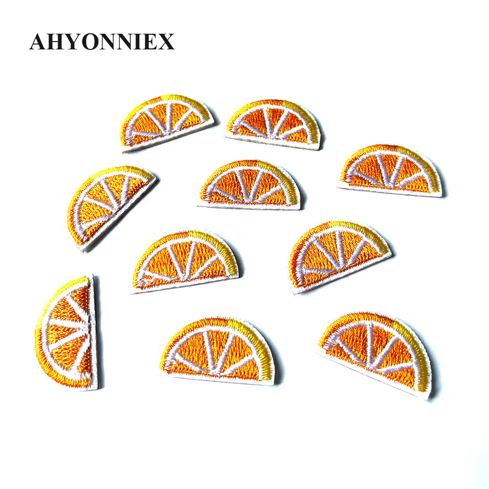 AHYONNEIX 10pcs/lot Cute Mini Fruit Pineapple Peach Orange Lemon Iron-on Transfers For Clothing Patches On Clothes Fabric Badges