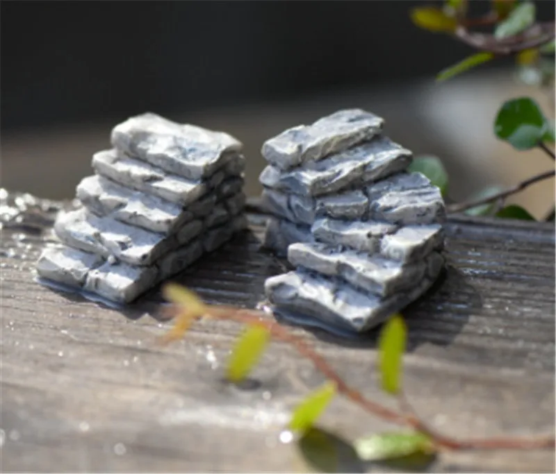 Gray Stone Step Path Stair Miniature Fairy Garden Home Houses Decoration Mini Craft Micro Landscaping Decor DIY Accessories