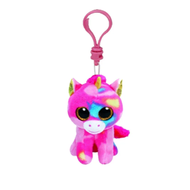 Ty Beanie Boos Keychain Pendant Unicorn Leopard Crow Monkey SlothBig Eyes Soft Plush Backpack Decor Doll Child Birthday Gift