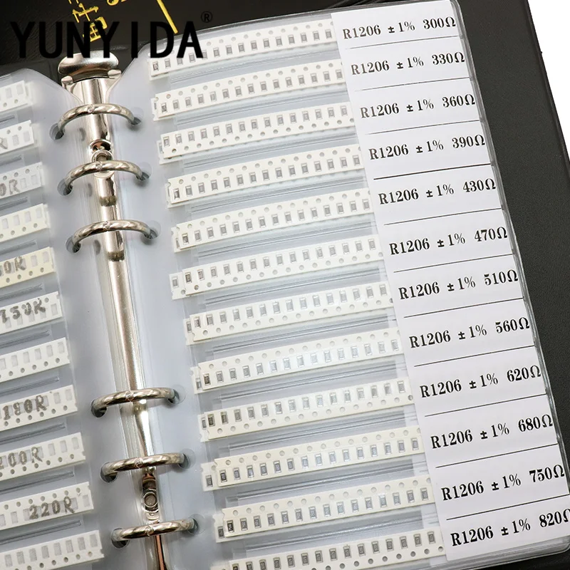 New 0201 0402 0603 0805 1206 SMD Resistor Sample Book 1% Tolerance 170values Assortment Kit Resistor Kit 0R~10M