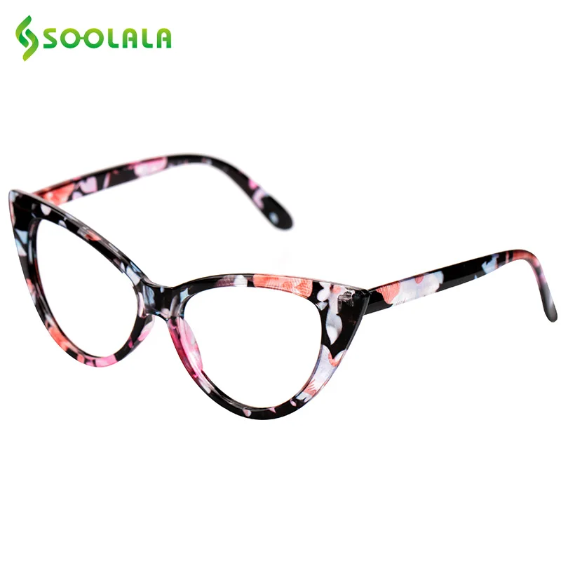 

SOOLALA Cat Eye Reading Glasses Women Floral Cateye Glasses Frame Presbyopic Reader Reading Glasses +0.5 0.75 1.0 1.25 1.5 1.75