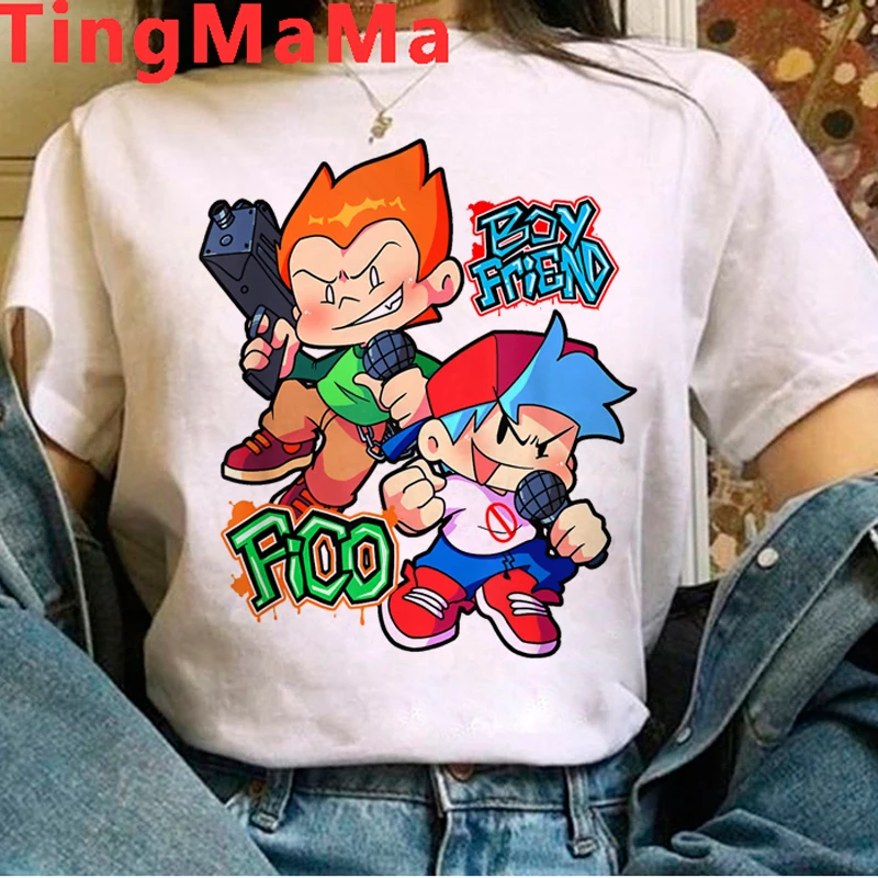 Hot Game Friday Night Funkin T Shirt Men Kawaii Cartoon Music Singer Hip Hop Graphic Tees Harajuku Unisex Tops Anime T-shirt Men