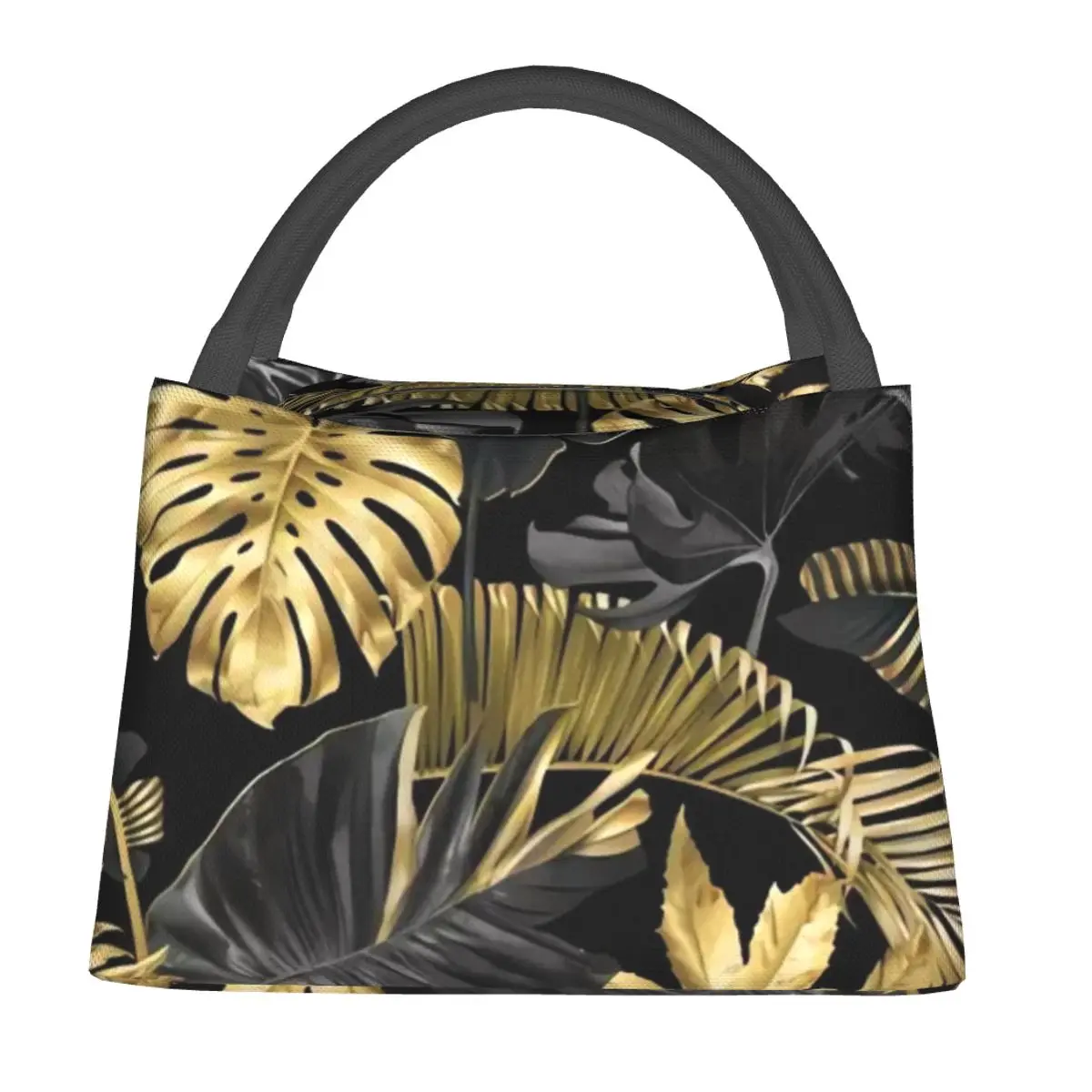 NOISYDESIGNS Hawaiian Portable Cooler Handbag Tote Lunch Bag Tropical Palm Leaves Print Lunch Bento Pouch Container Food Bags