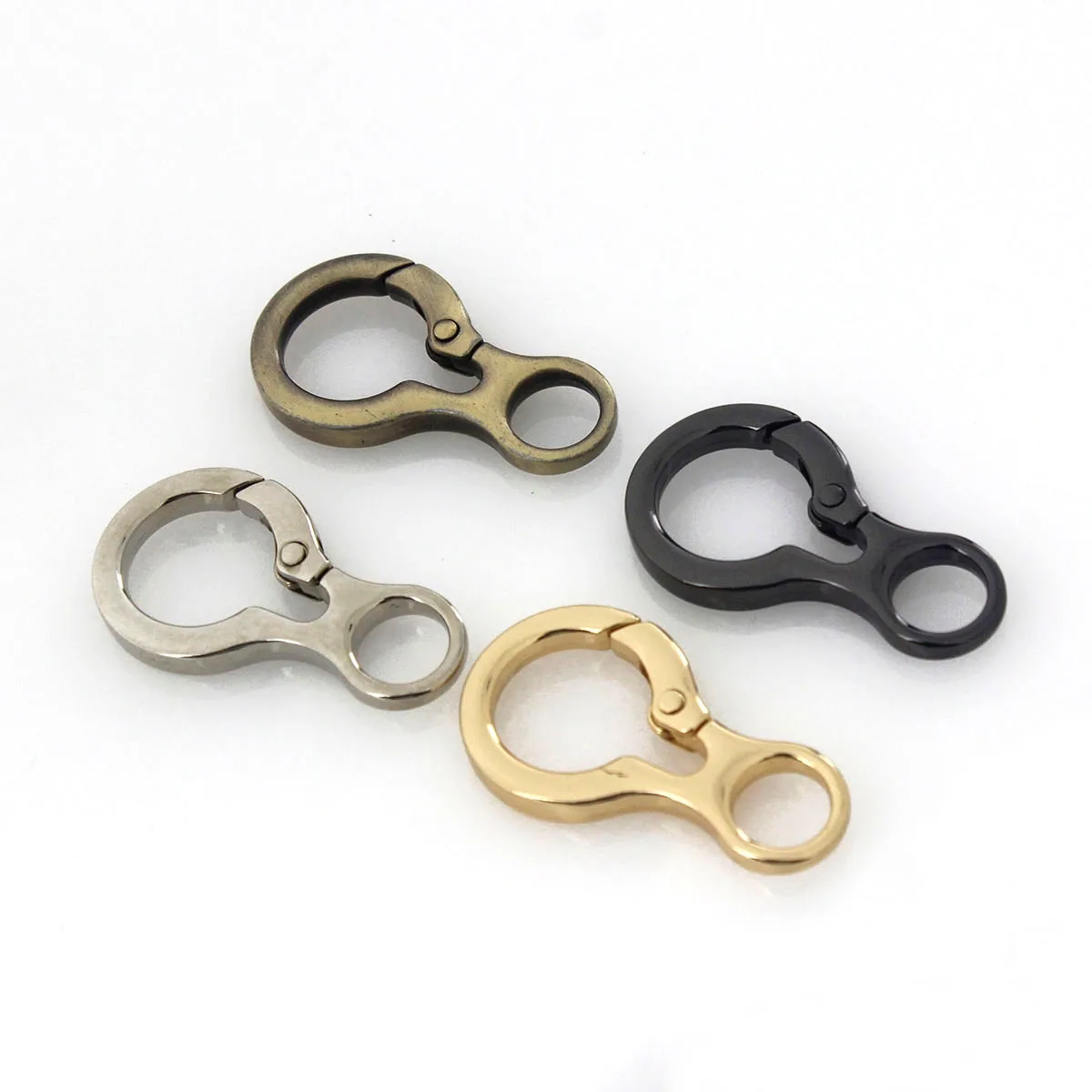 1pcs Metal New Style Ring Snap Hook Spring Gate Trigger Clasps Clips for DIY Leather Craft Belt Strap Webbing Keychain Hooks