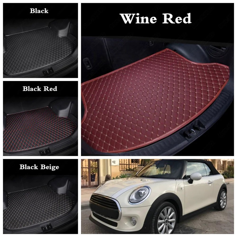 Luxury Leather Custom Car Cargo Boot Floor Mats for MINI R50 R57 R58 F55 F56 R52 R53 R56 F57 R60 F60 ONE Cooper Plus Countryman