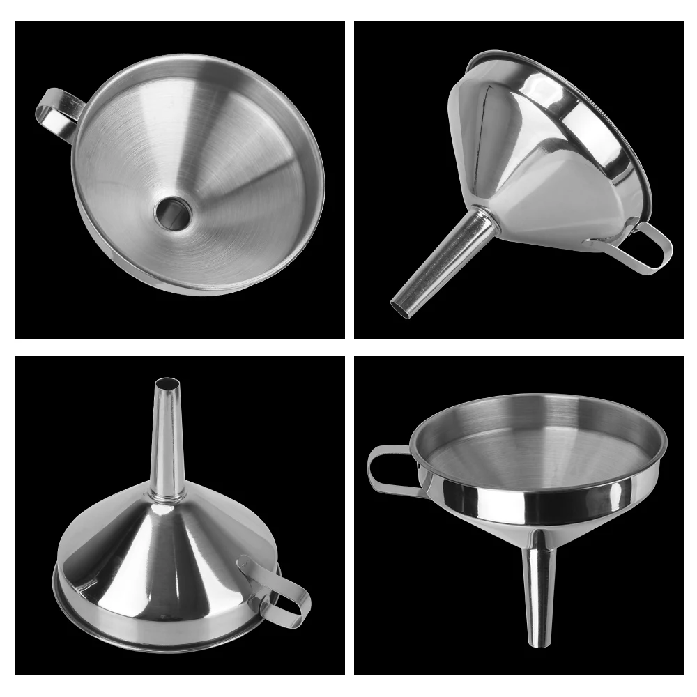 With Detachable Filter For Canning Kitchen Tools Metal Funnel Stainless Steel Bar Wine Beer Oil Flask Funnel