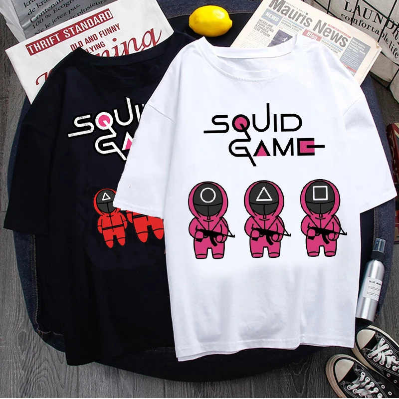 Korean TV Game T Shirt Men Kawaii Cartoon Summer Tops 456 Graphic Tees Unisex Harajuku Fashion Korean Style T-shirt Male